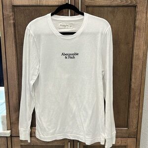 Men’s Abercrombie & Fitch White Long Sleeve (Soft A&F Tee